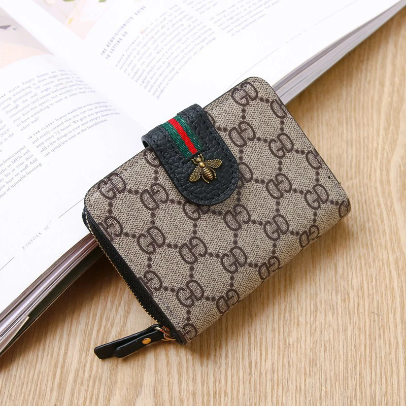

Short Ladies Wallet Fashion Luxury Brand Multi-Card Card Package Zipper Wallet Print Buckle Card Holder Coin Purse Ladies Wallet