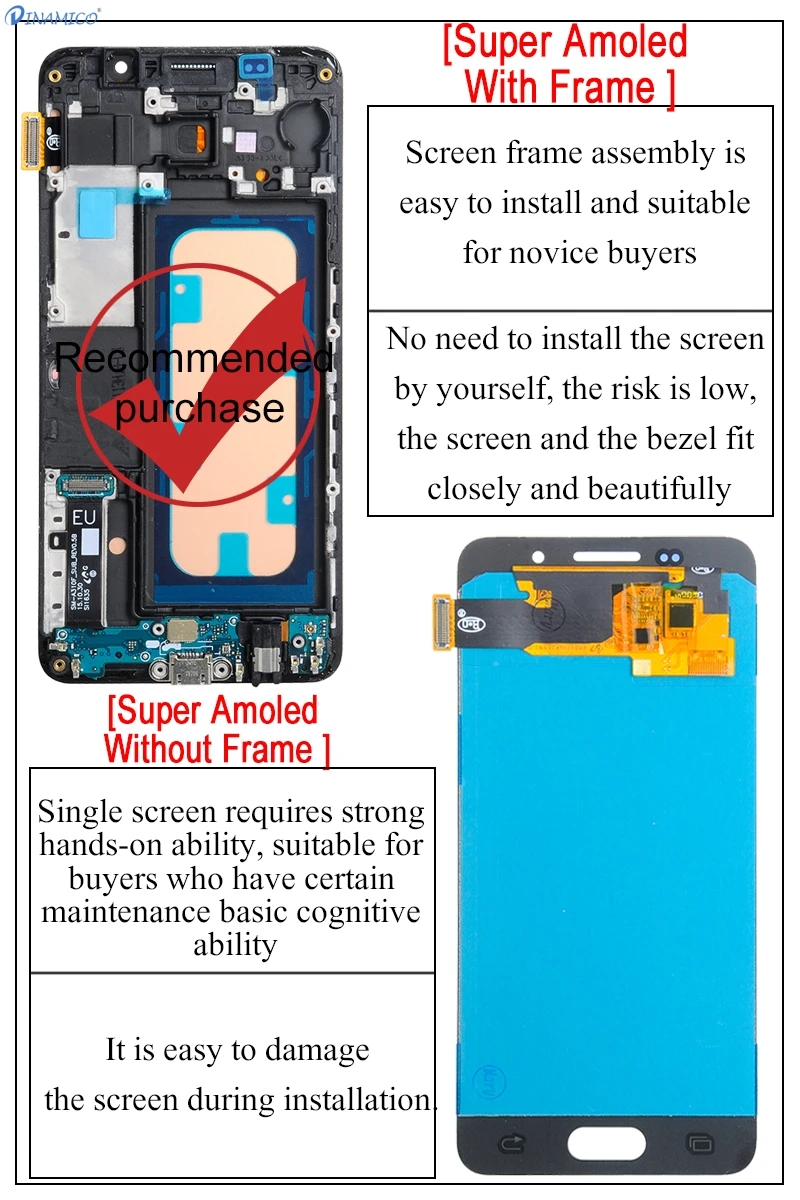 Dinamico продвижение супер Amoled A3 дисплей для samsung Galaxy A310 lcd A310F дисплей кодирующий преобразователь сенсорного экрана в сборе