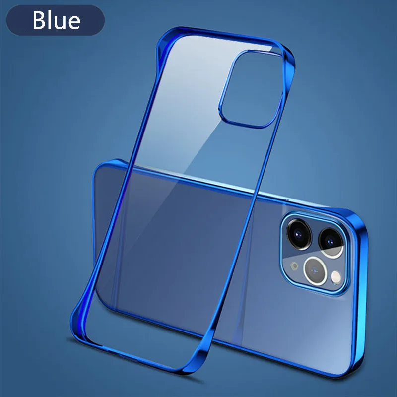 iphone 13 pro max wallet case Electroplated Transparent Ultra Slim Frameless Case For iPhone 13 Pro Max 12 11 XS X XR 8 Thin Glossy Boundless Clear Back Cover apple iphone 13 pro max case