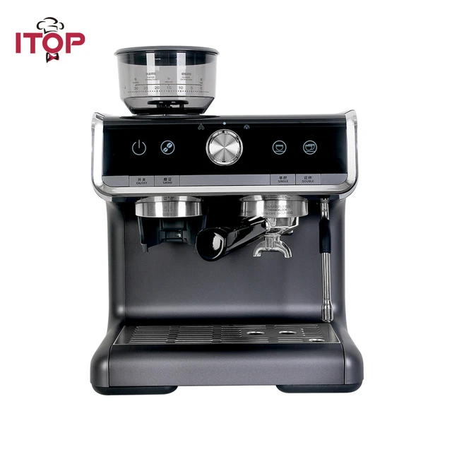 売切り特価 エスプレッソマシンbae01 グラインダー付き電気コーヒーメーカー 15バールポンプ 圧力 スチームミルク泡立て器 
