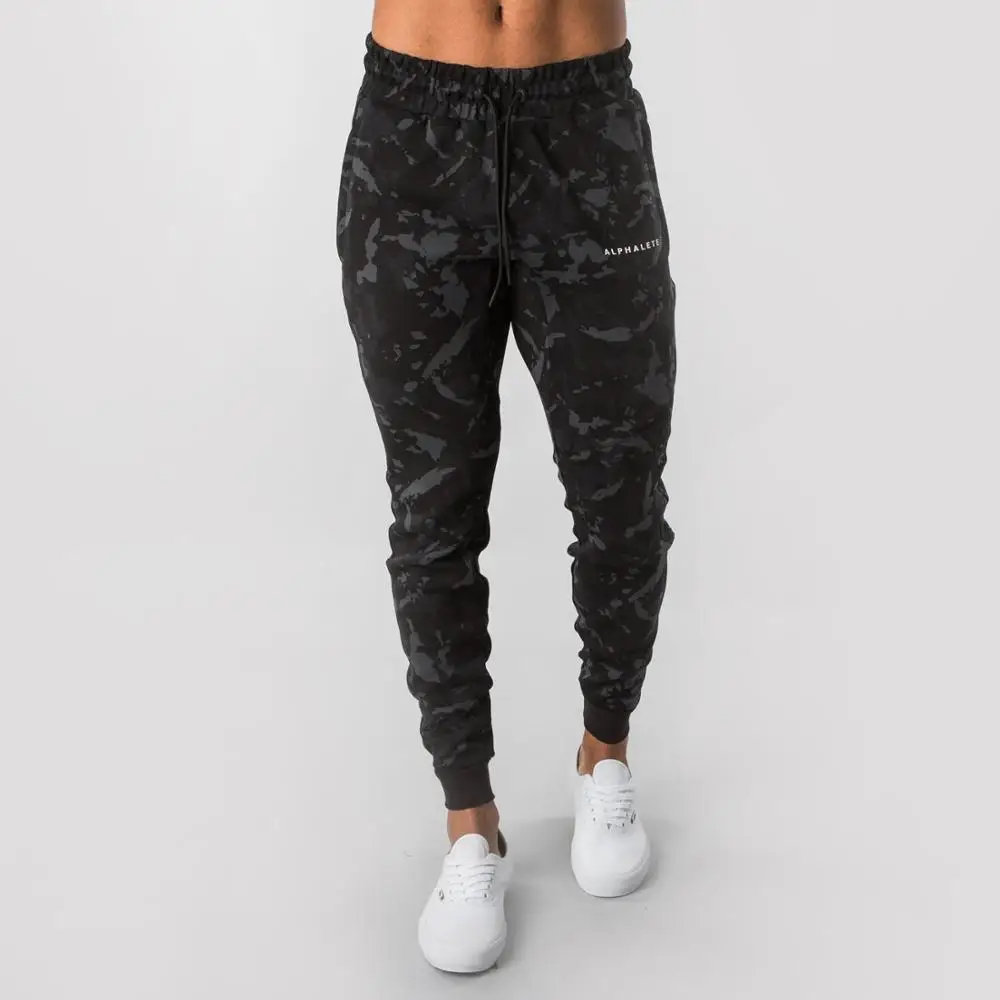 camouflage Новинка ALPHALETE мужские камуфляжные тренировочные брюки тренажерные залы фитнес тренировки тонкие брюки модные брендовые Брюки Мужские Jogger узкие брюки - Цвет: camouflage