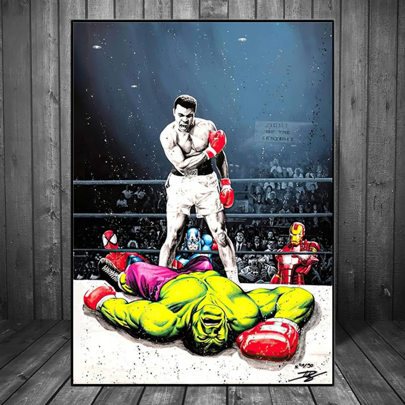 

Muhammad Ali Balboa Boxing Graffiti Posters Wall Art Canvas Painting Print for Living Room Pictures Home Decor Unframed