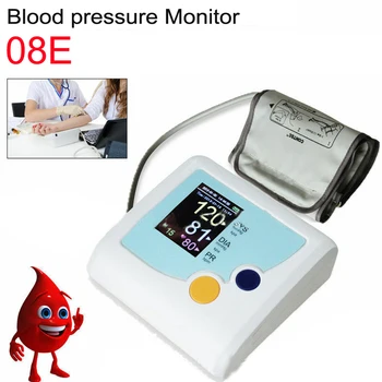 

08E Digital Blood Pressure Monitor Upper Arm Ambulatory Electronic Sphygmomanometer NIBP Manchine Pulse Rate Tester +Adult Cuff