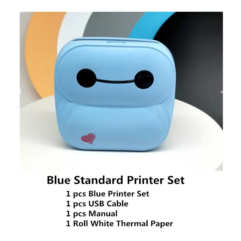 Standard blue printer set Baypage photo printer P8 new arrival cartoon design