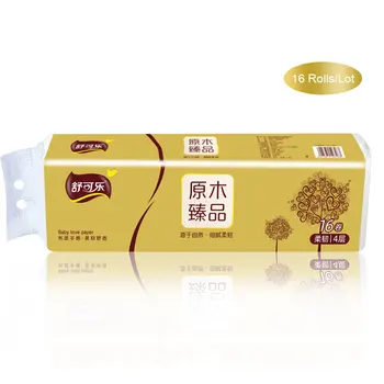 

Fast Shipping 16 Rolls/Lot Toilet Paper Napkin Tissue 4 Layers Home Bath Toilet Roll Paper Lamination Wood Pulp Parper