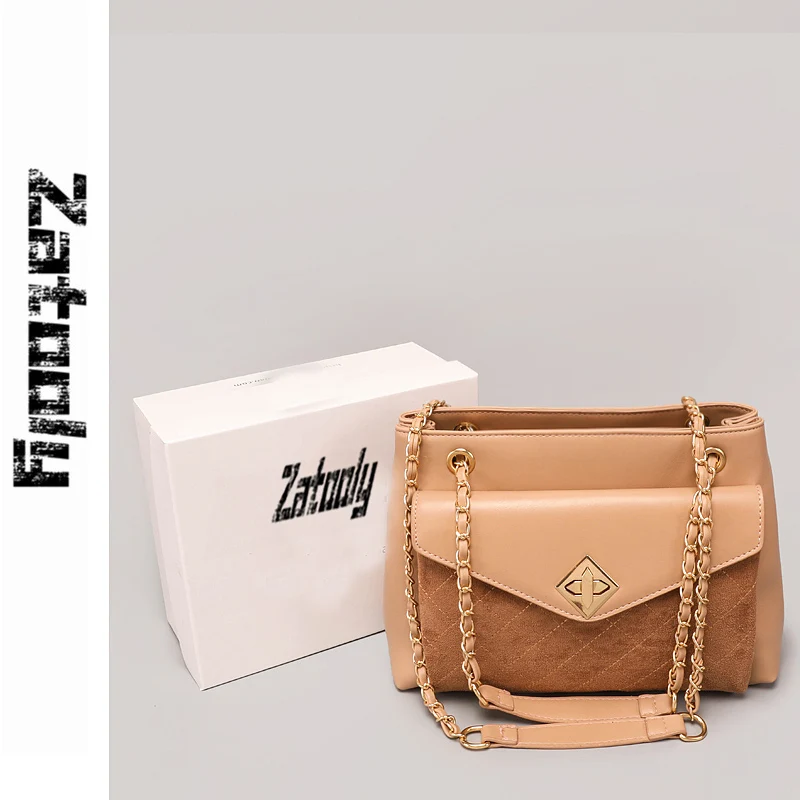 

The Latest Style In 2019, Fashionable French Niche High-quality Inclined Bag, Pure Color Chain Bag, Simple Atmosphere