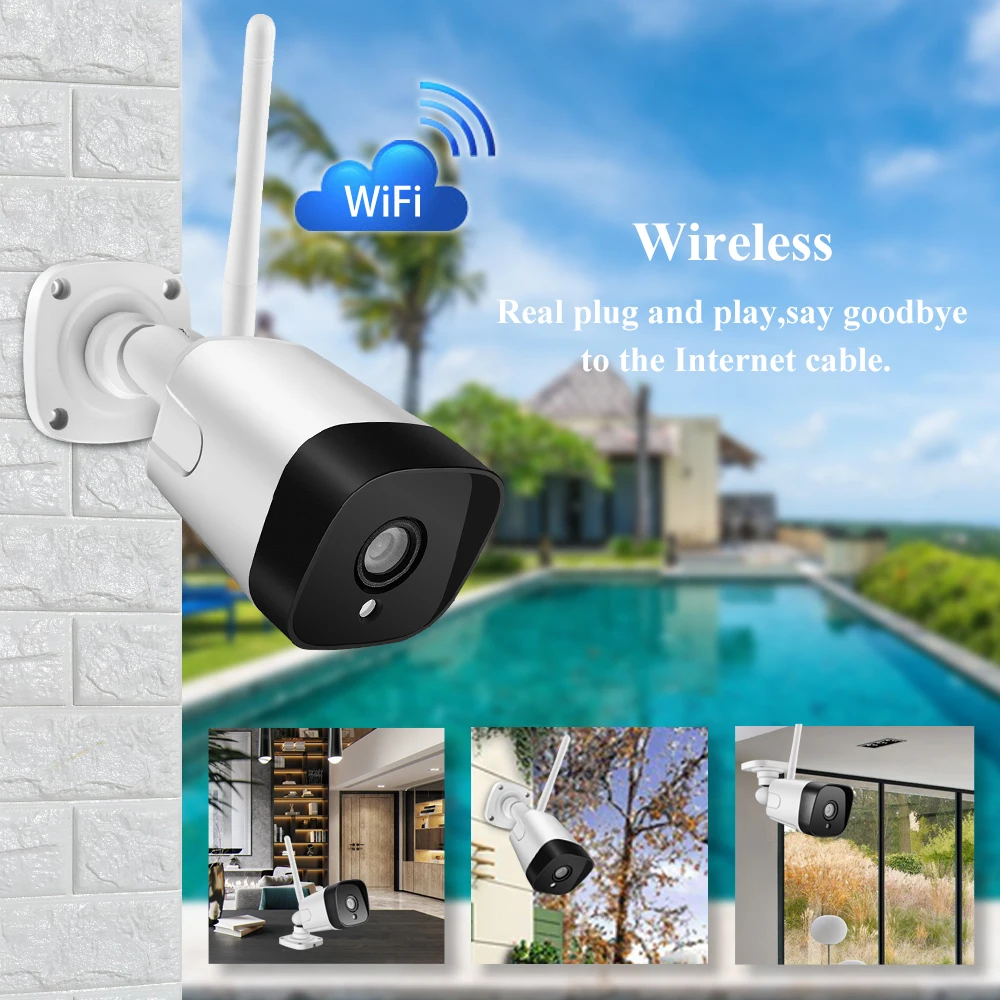 Gadinan 1080P 720P Wifi уличная IP камера водонепроницаемая 2MP Беспроводная двухсторонняя аудио запись на карту tf P2P металлическая камера безопасности