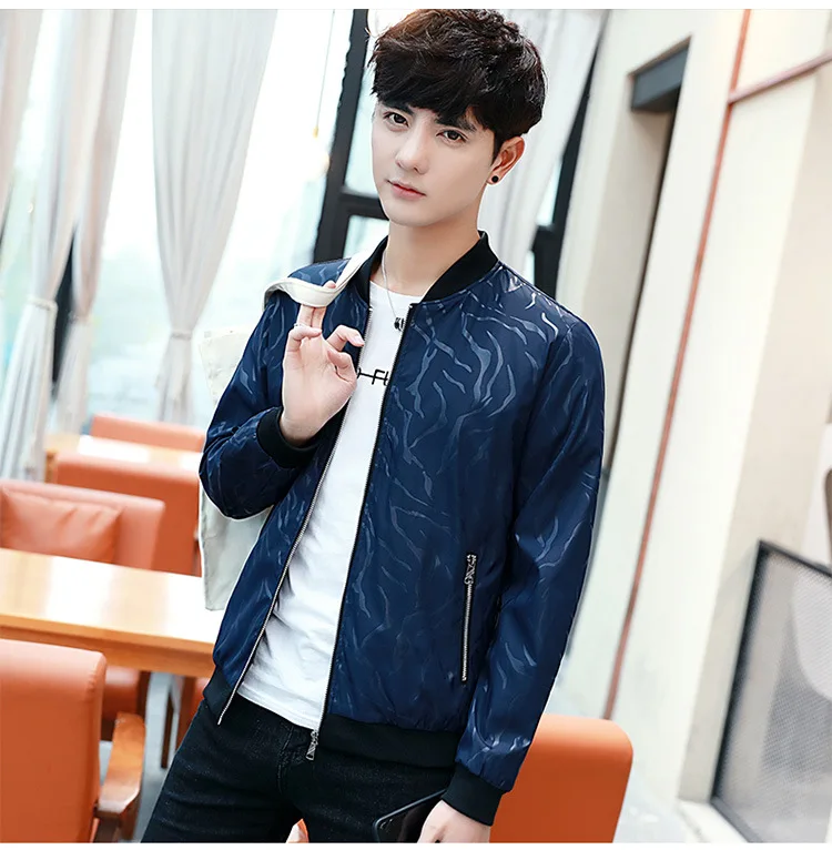 Spring And Autumn Men Jacket New Products Thin Trench Coat Young And Middle-aged Coat Men Slim Fit Casual Tops Men's Printe