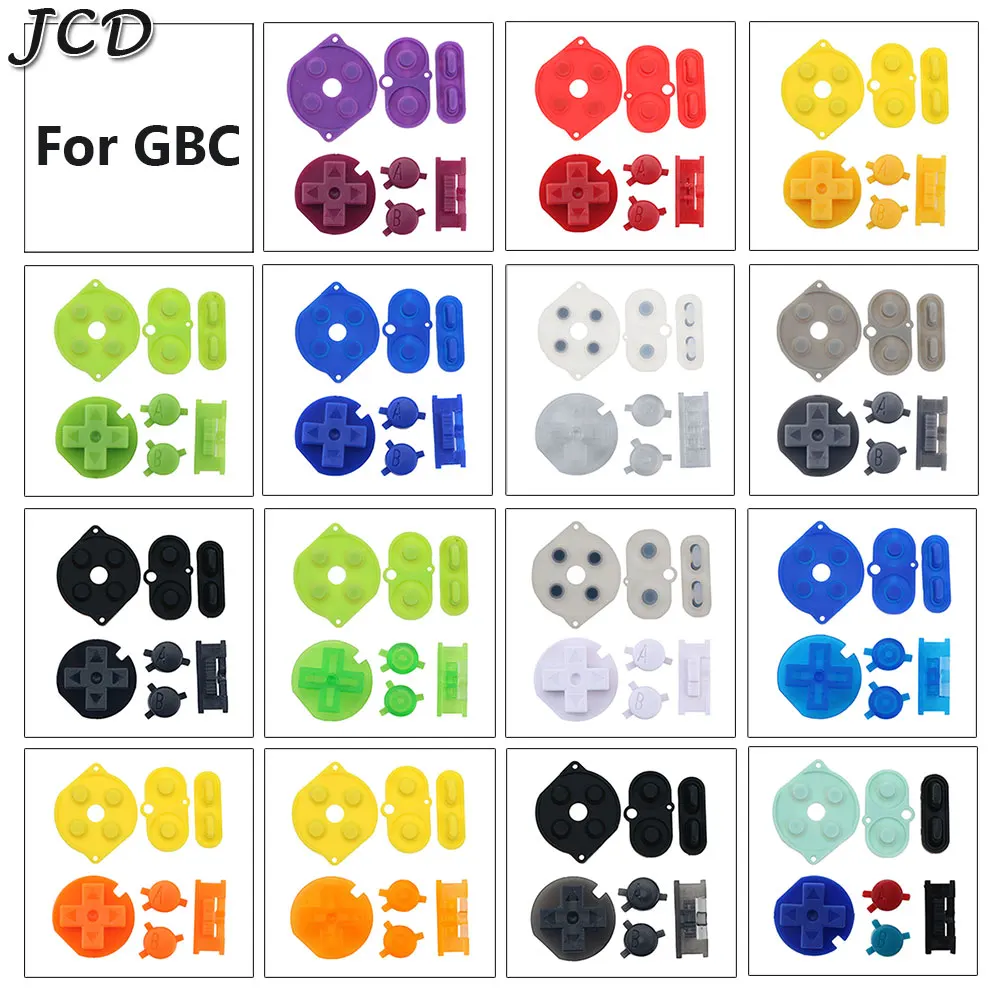 

JCD Silicone Rubber Pad Conductive Button and Power On Off Button AB Buttons D Pads For GameBoy Color GBC