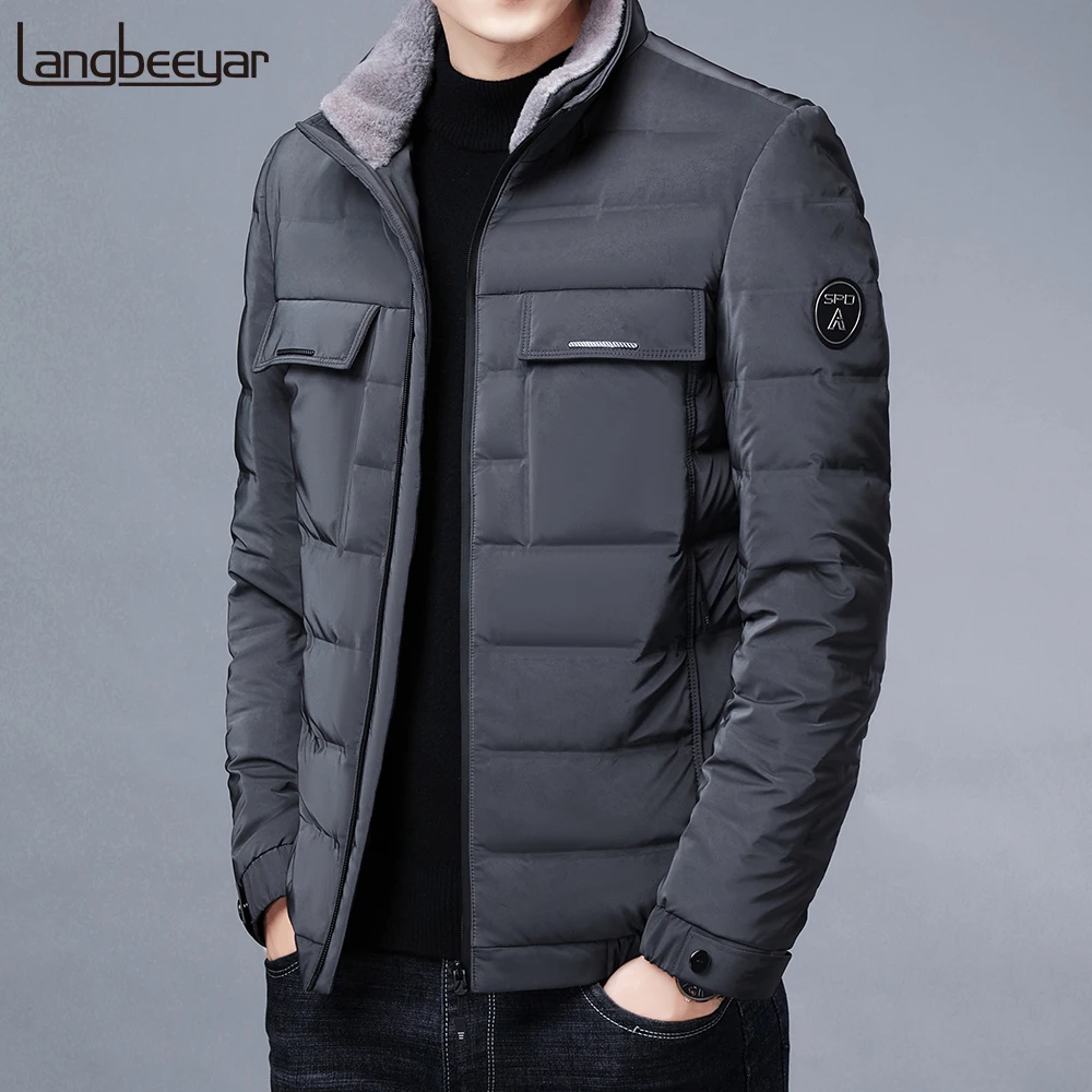 

Top Grade Winter New Brand Casual Fashion 90% Duck Down Jacket Fur Men Windbreaker Parka Jacket Bubble Puffer Coats Mens Clothes