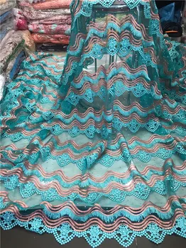 

Popular French Lace Cloth Embroidery Tulle Net Lace Fabric For Evening Dress VRN301(5Yards/Lot)