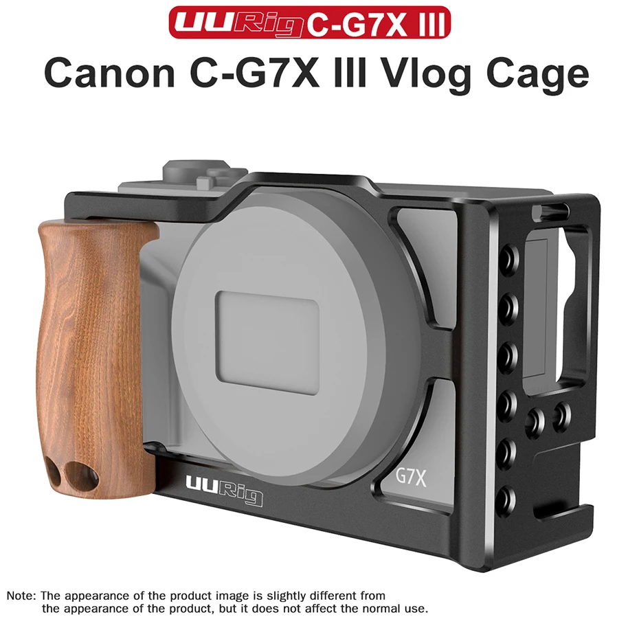 UURig C-G7X III Vlog клетка для камеры для Canon G7X MarkIII клетка из алюминиевого сплава с деревянной ручкой Quick Release Plate аксессуары