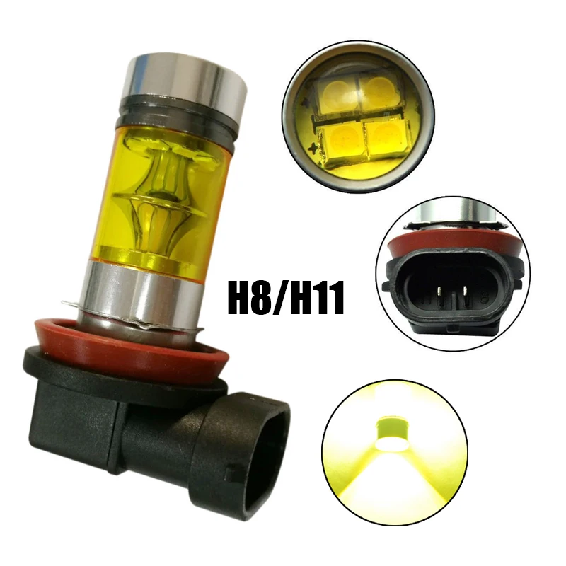1 пара H8 H11 4300K 12V автомобильные аксессуары для фар 20 светодиодный противотуманные фонари универсальный желтый светодиодный противотуманный фонарь автомобильный дневной ходовой свет