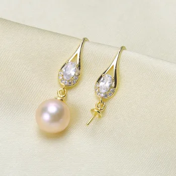 

925 Sterling Silver Plating Earrings Pearl Earrings Accessories Findings Earrings Jewelry Parts Fittings Mountings DIY Girl Gift