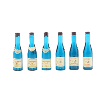 

Handcrafts Miniature Foods Groceries Model Drink Wine Champagne Bottles For 1/12 Dolls House Dining Room Accessories 6 Pieces