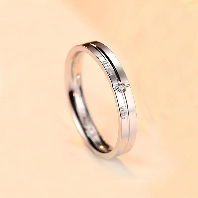 Women Ring-1PC OLOEY 1 шт., чистое 925 пробы Серебряное кольцо для мужчин и женщин, корейское кольцо для пары I MISS YOU, свадебные ювелирные изделия, подарки для влюбленных YMR943 - Цвет камня: Women Ring-1PC