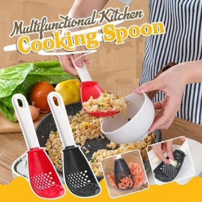 New Multifunctional Kitchen Cooking Spoon Creative Cooking Shovels Food Strainer Scoops Heat