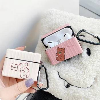 

Cartoon Small Bear Suitcase Silicone Earphone Case For Airpods Pro TWS Wireless Bluetooth Earphone Protection Cover