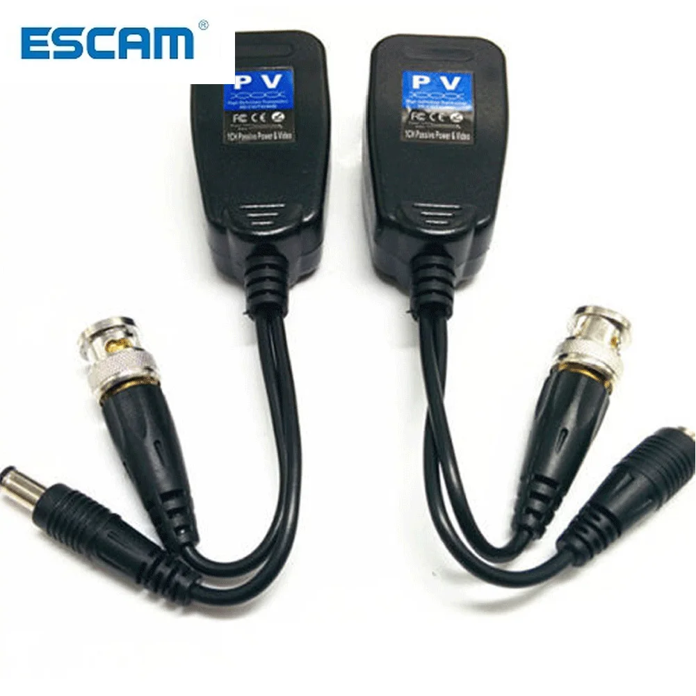 ESCAM 5 Pairs CCTV Coax BNC Video Power Balun Transceiver to CAT5e 6 RJ45 Connector | Безопасность и защита