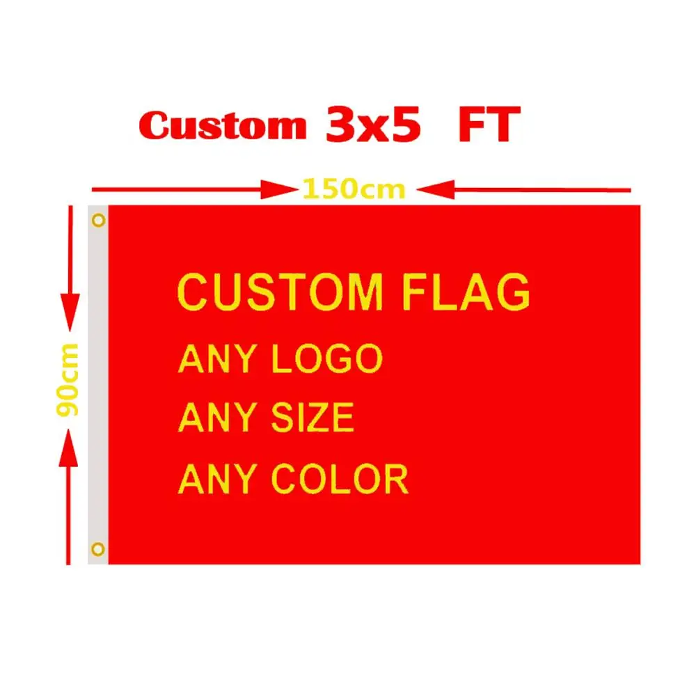 CUSTOM 3'x5' Full Color Single Sided Custom Flag Factory Direct Free Shipping ! 