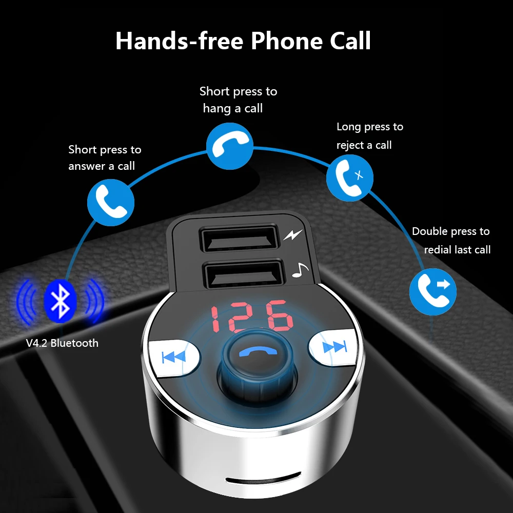 HK203 автомобильный комплект громкой связи, беспроводной Bluetooth, fm-передатчик, ЖК-дисплей, Автомобильный MP3-плеер, USB зарядное устройство, fm-модулятор, автозапчасти, голосовая трансляция