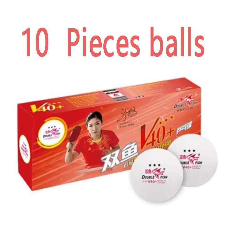 Оригинальные двойные рыбки V40+ 3 звезды шарики для настольного тенниса ABS полимерные шарики имеют шов материал - Цвет: white 10 balls