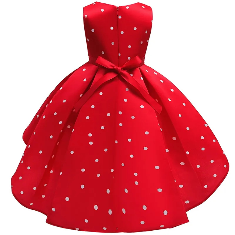 Baby Girls Christmas Flower Striped Dress girls dress princess costume kids clothes for Girls Wedding Party Toddler Kids Brithday Dot Dress