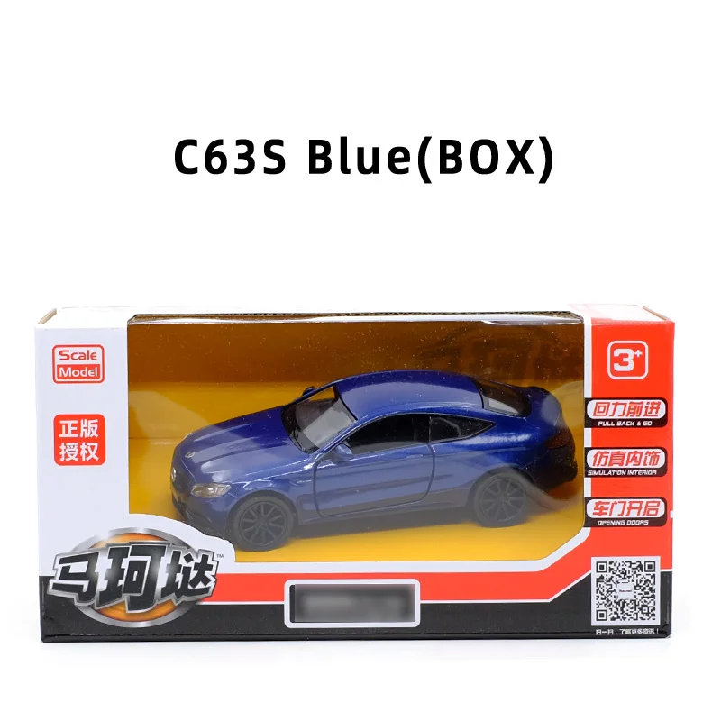 C63S BLUE(BOX) Новое поступление RMZ город 1:36 C63S/GTS спортивный автомобиль сплав литья под давлением модель автомобиля игрушка с откатом для детей Подарки Игрушка коллекция - Цвет: C63S BLUE(BOX)