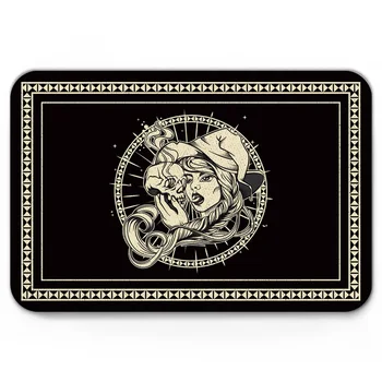 

Halloween Witch Skull Doormat Non-slip Rug Soft Bath Mats Bathroom Supplies Carpet Living Room