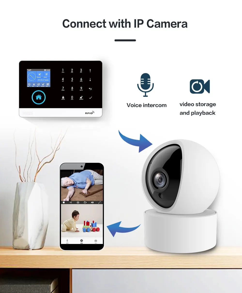 anti theft lock GauTone PG103 Alarm System for Home Burglar Security 433MHz WiFi GSM Alarm Wireless Tuya Smart House App Control wireless security keypad