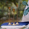 Simple Moments 3 PC/set Retro Bronze Candle Holders Wedding Party Vintage Metal Candlestick Home Decor Christmas Candle Holders 2