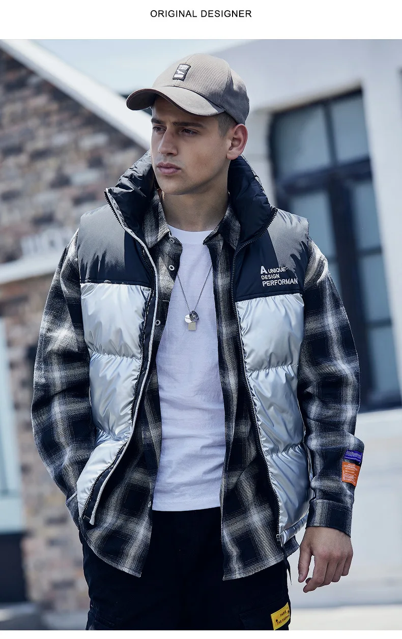 Manufacturers Direct Selling Down Feather Cotton Vest Men's Origional Popular Brand Men Thick Vest Europe And America Fashi