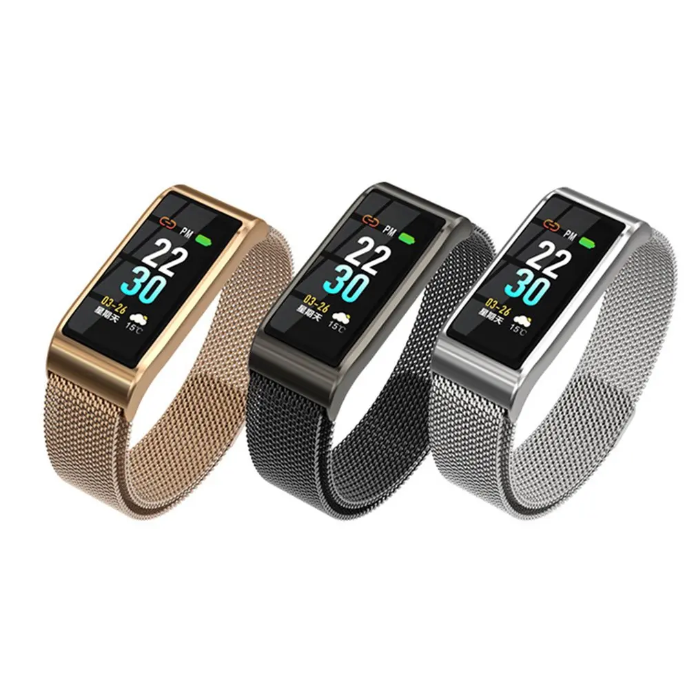 B45 Smart Bracelet 0.96 Inch Aluminum Alloy Frame Motion Meter Step Heart Rate Monitoring Information Push