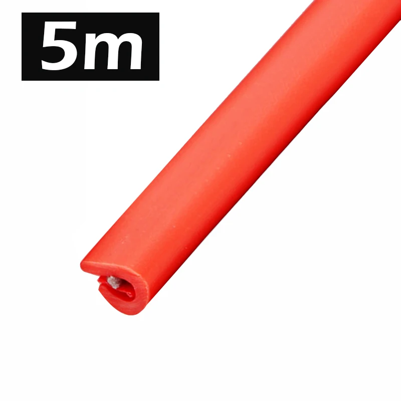 5 м/10 м уплотнение для автомобильной двери полосатая наклейка уплотнитель резиновые уплотнители звука для изоляции, блокирования автомобили аксессуары для интерьера - Цвет: Red 5m