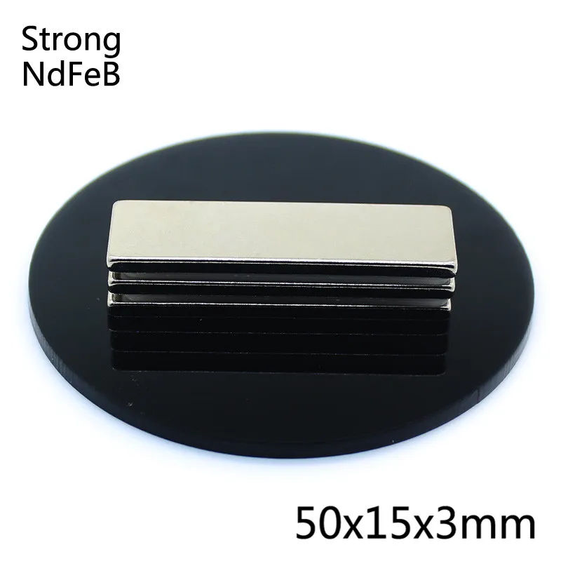 5Pcs 50x15x3mm N35 Ndfeb Super Strong Block Cuboid Neodymium Magnets 50*15*3mm Rare Earth Powerful Permanent Magnetic Magnet