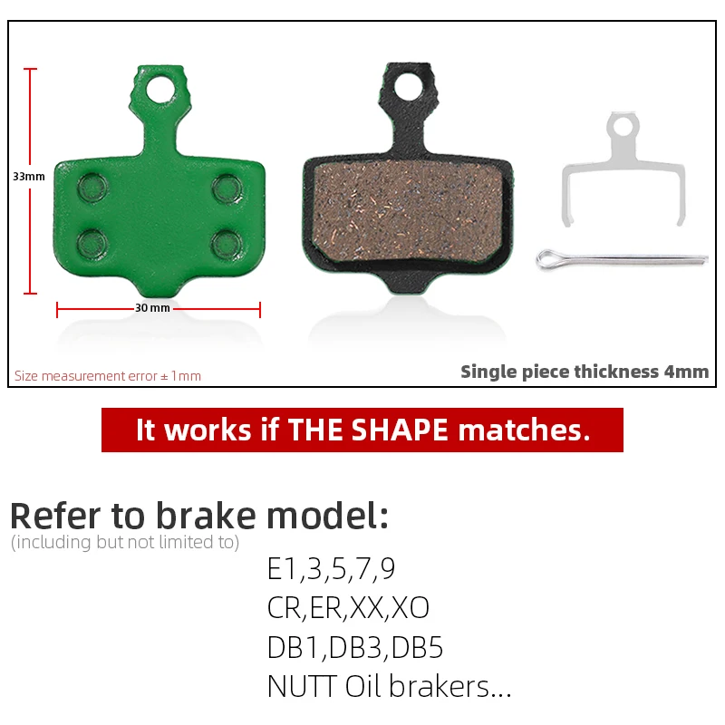 1 Pair of Ceramic MTB Disc Brake Pads for Bicycle Suitable for AVID ELIXL R/CR MAG / 1 / 3 5 7 9 SRAM XO XX DB1 DB3