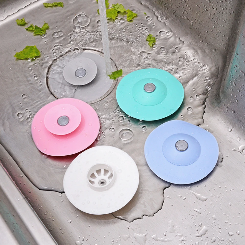 

Bathroom Silicone Sink Plug Floor Drain Plastic Kitchen Sink Hair Anti-Blocking Filter Odor Resistant Sewer Kitchen Accessories