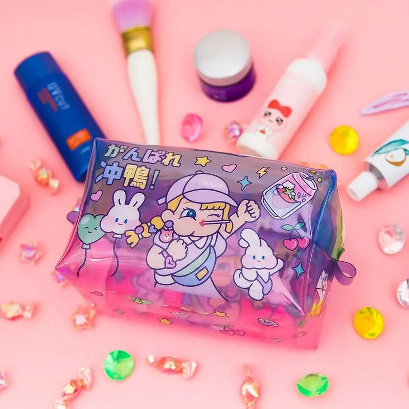1 Bentoy Milkjoy косметичка ПВХ мультфильм водостойкий макияж чехол желе милые девушки путешествия Лето пляжная сумка большой емкости для девочек - Цвет: 1