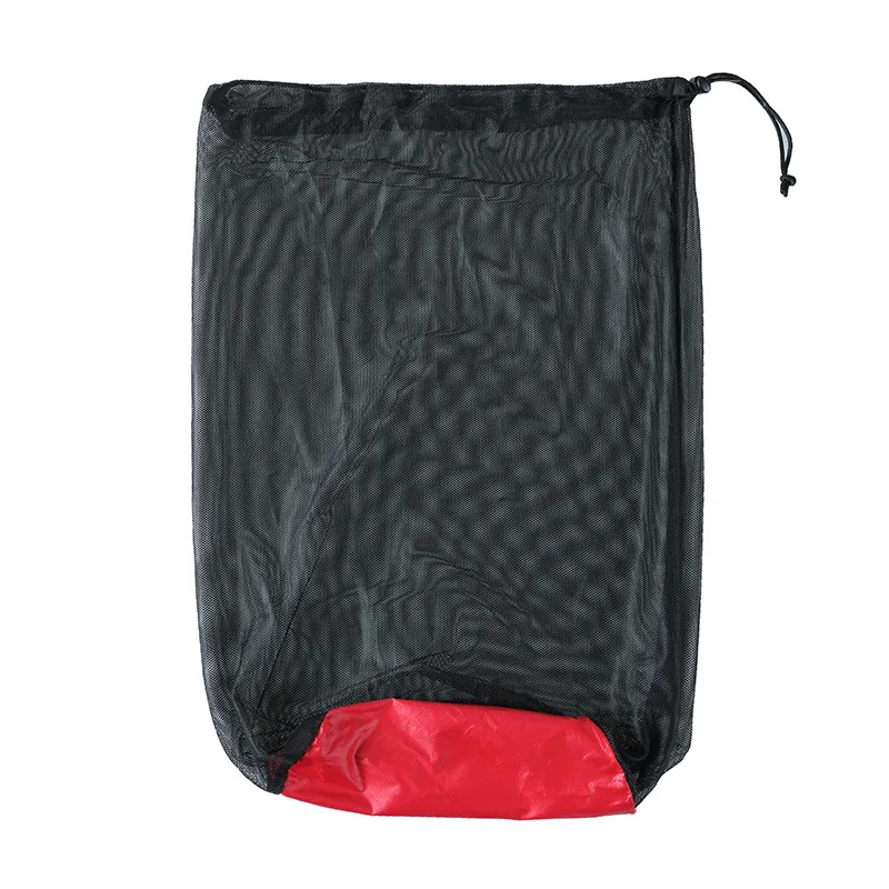 

35L Nylon Storage Bags Multifunction Sleeping Compression Bag Portable Waterproof Camping Fishing Net Pack Red+Black