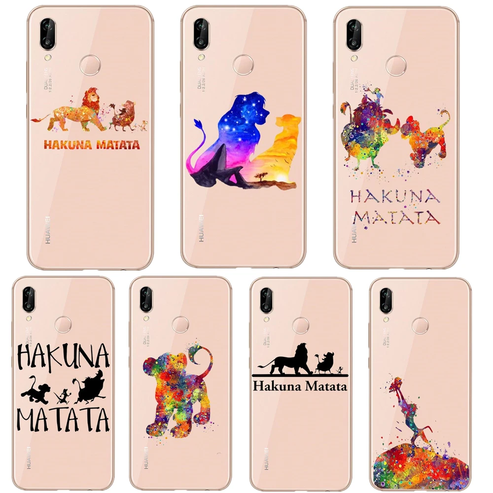 Силиконовый чехол Disneys lion king Simba nala Pumba Hakuna Matata для huawei P30 Lite P30 Pro P20 Lite P10 Lite Mate20