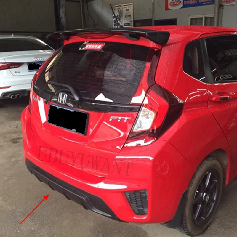UBUYUWANT Car Rear Bumper Decoration Lip Diffuser Protector Body kit Spoiler For Honda Fit Jazz 2014 2015 2016 2017 UBUYUWANT Car Rear Bumper Decoration Lip Diffuser Protector Body kit Spoiler For Honda Fit Jazz 2014 2015 2016 2017
