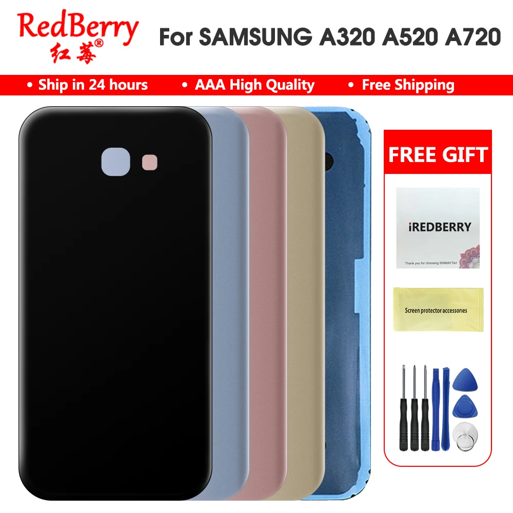 Задний Панель Батарея Стекло чехол с крышкой для Samsung Galaxy A3 A320 A520 A7 A720 A720F задняя Батарея чехол