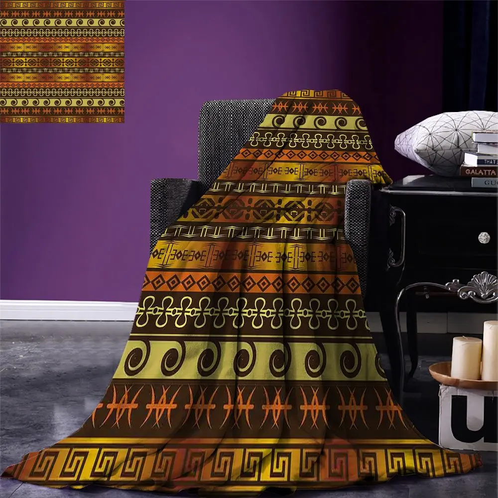 Throw Blanket African Indigenous Motifs with Ethnic Ornament Traditional Tribal Figures Print Warm for Bed Couch Brown | Дом и сад