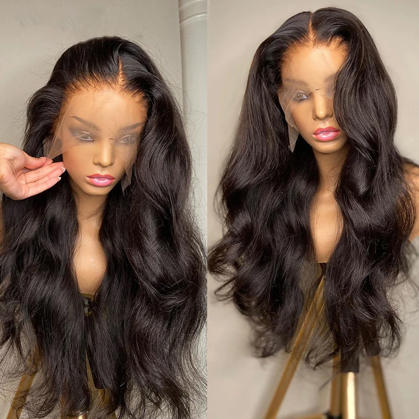 Lace Front Human Hair Wigs Body Wave Deep Closure Wig 28 Inch Remy Brazilian  