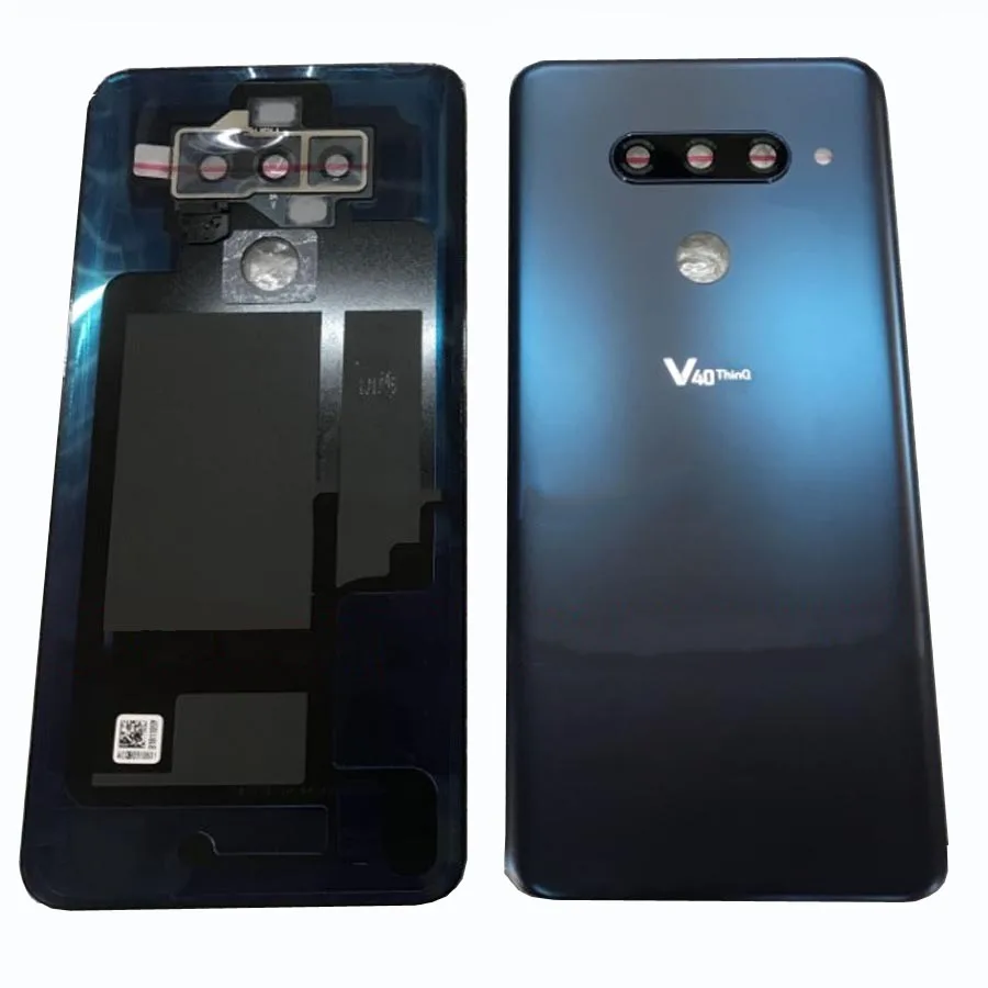 Оригинальная Стеклянная Крышка батарейного отсека для LG V40 ThinQ V405UA V405QA7 батарейного отсека задняя стеклянная крышка Запасные насадки для ремонта с объективом камеры