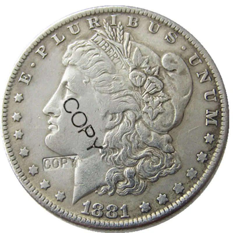 Монеты США 1881-CC Morgan копия доллара монеты посеребренные