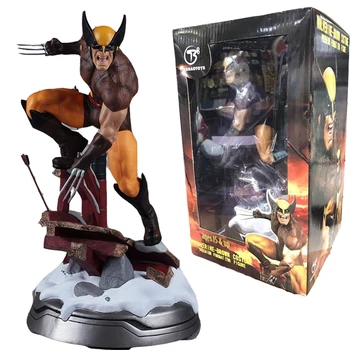 

Marvel X-Men Wolverine Logan Statue PVC Figure DOll Collectible Model Decoration Toy Can Exchange Haed 10" 24cm
