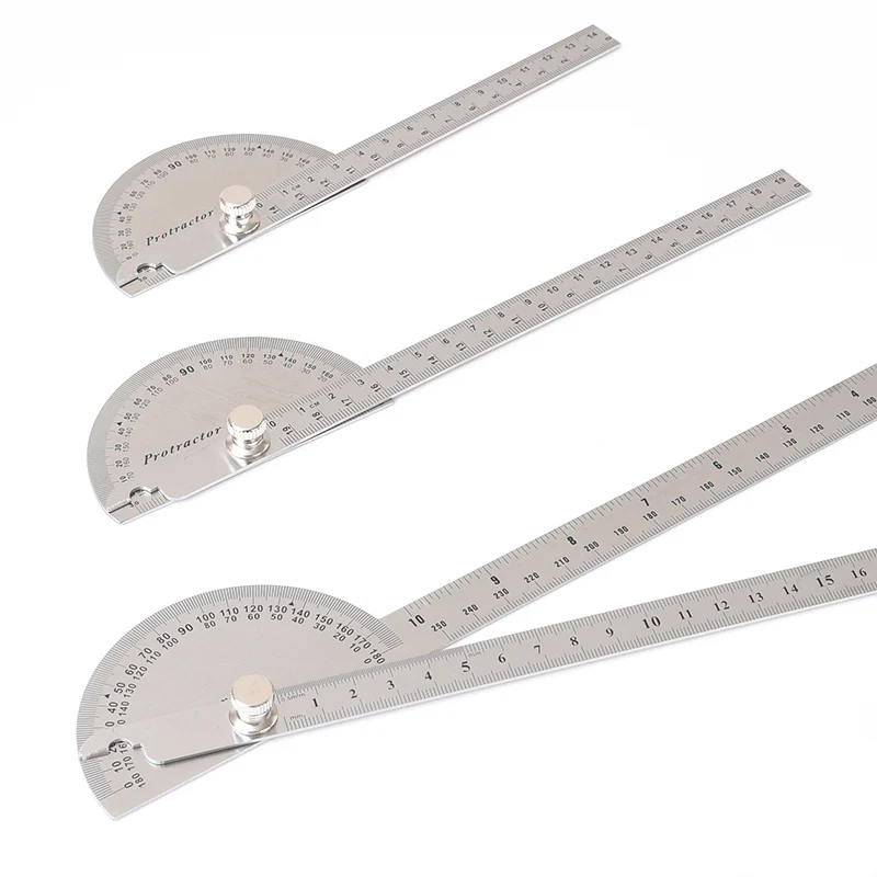 Stainless Steel Angle Finder Meter Protractor Gauge Scale Ruler TSS-180 