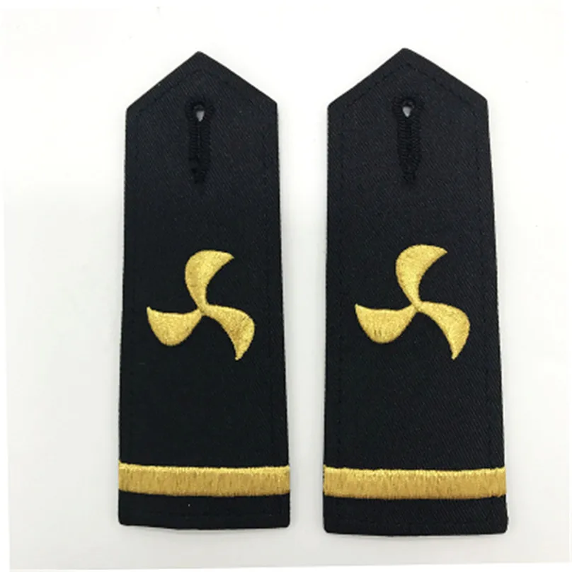 Navy Epaulette Shoulder Board Hard Maritime Shoulder Board Strap Sailors Anchor Paddle Wheels Captain Epaulettes Rudder Propeller For Uniform Decoration