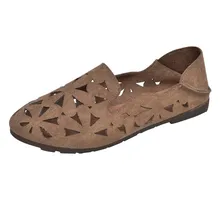 Женская летняя повседневная обувь на плоской подошве; женские лоферы на плоской подошве без застежки; Летняя обувь с круглым носком